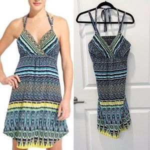 Athleta Marbella Blue-and-Yellow Moisture Wicking Dress